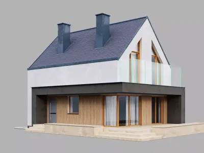 House 10 - residential building 3D model 3D model purchase