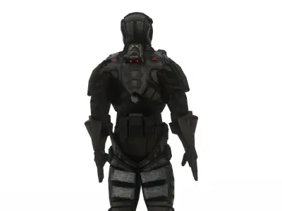Aegis Warframe  Futuristic Humanoid Robot Rigged Low-poly 3D model