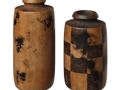 Wooden Vases 3D model