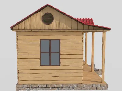 wooden house 3D model