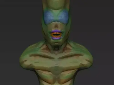Alien bust 3D model