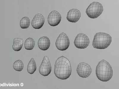 17 Water Droplets 3D model - Set of Water Drop 3D model