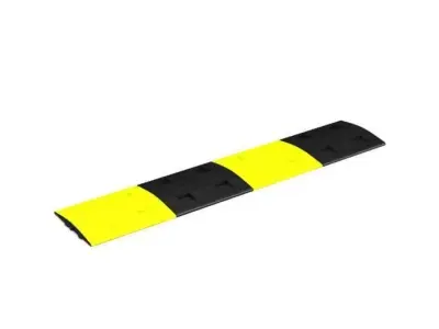 Black And Yellow Rubber Road Bump 3D model