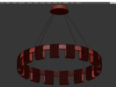 Saturno LED Chandelier Low-poly 3D model