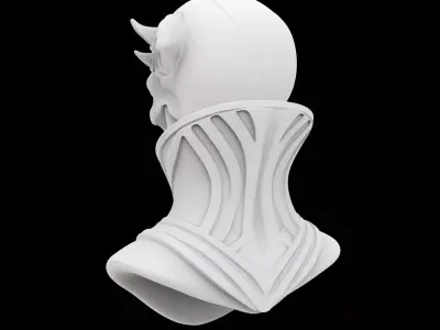 Alien Shaman Bust 3D Print Model 3D print model
