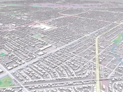 Cityscape Bakersfield California United States 3D model
