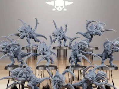 Xenarid Infantry Melee Unit 3D print model