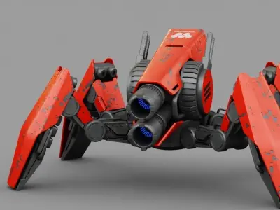 COMBAT DROID X2000  rigged character 3D model