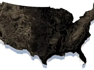 USA Terrain country  3D model