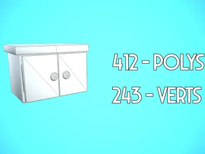 WALL CABINET FURNITURE CARTOON STYLIZED Low-poly 3D model