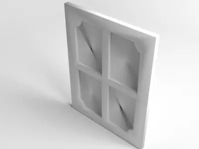Window 9 frame with four glass panes 3D model