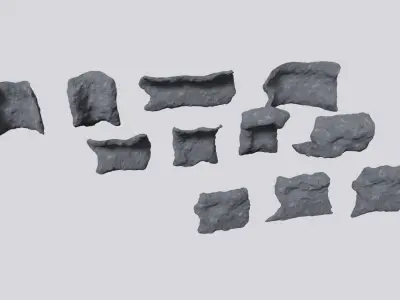 Environmental Cave Rocks Vol2 - Game Ready and PBR Low-poly 3D model