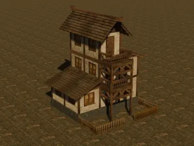 Medieval house eleven 3 Low-poly 3D model