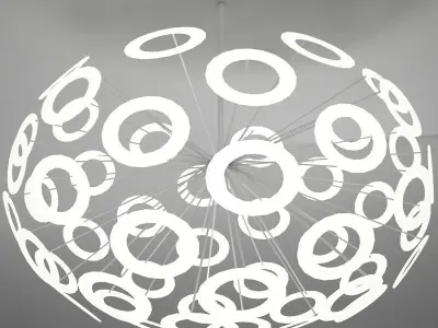lamp04 light fixture with circles 3D model