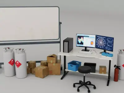 Chemical Laboratory Workbench Low-poly 3D model