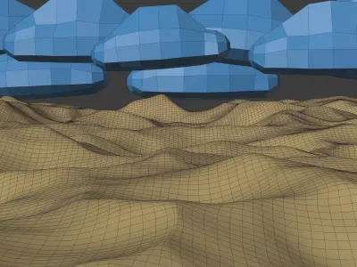 Desert Scene Low-poly 3D model