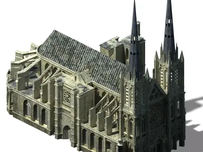 Different dimension - architecture - church 01 3D model