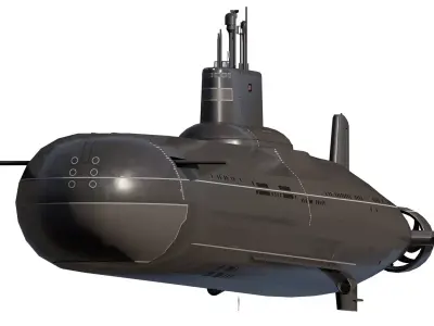 Typhoon class submarine with interior  3D model