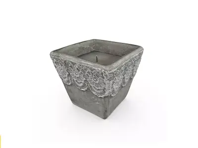 Candle 1 concrete in square shape 3D model