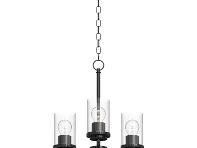 Corona Black Three Light Chandelier 3D model