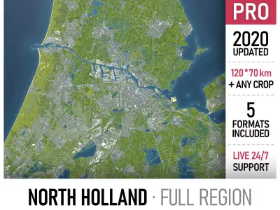 North Holland - full region Low-poly 3D model