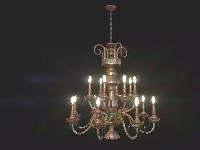 Chandelier Low-poly 3D model 4