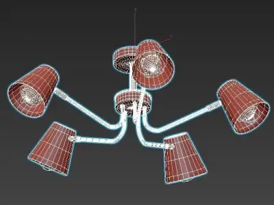 evoluce ceiling light with four lamps 3D model