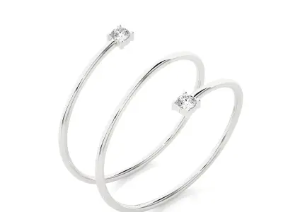 Light Minimalist Diamond Ring 3D print model 5