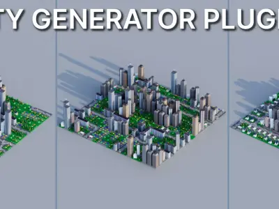 FastCity Generator for Cinema 4D Low-poly 3D model