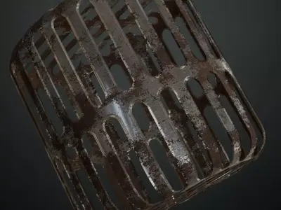 Weathered Rusted Slotted Metal Grill PBR Seamless Texture