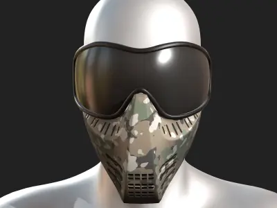 Mask protection scifi military combat low poly  Low-poly 3D model