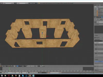 construction site level and modular elements Low-poly 3D model