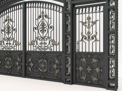 Classic European style Mansion Gate 4 3D model