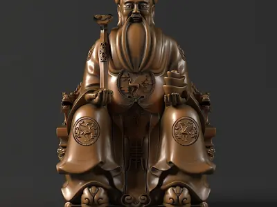Tu Di Gong Buddha Statue  3D model