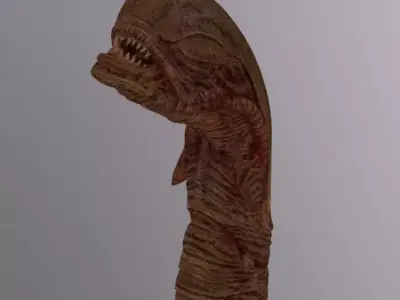 Alien ChestBuster Rigged Low-poly 3D model