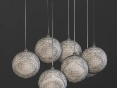 Caviar Fixed Staggered Pendant 3D model