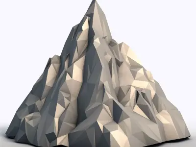 Low Poly Mountain Geometric Landscape Model  3D print model