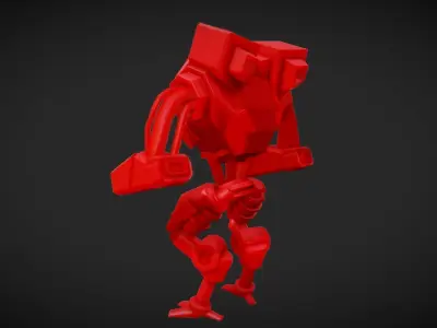 Red Mech Low-poly 3D model