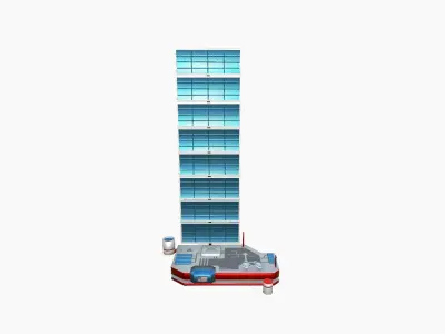 Satellite B09 USA - SciFi Space Design Low-poly 3D model