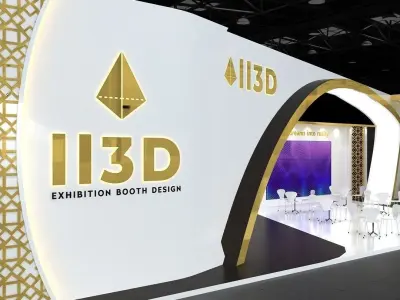 Exhibition Stand Stall One Side Open 24X9  3D model