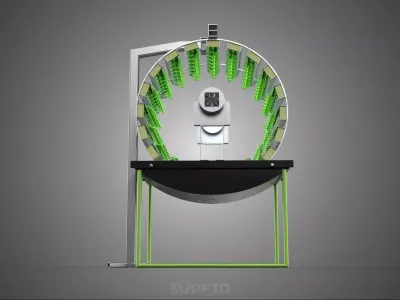 RADIAL ROTARY HYDROPONIC SPIN GARDENING PLANT FARM SYSTEM WHEEL 3D model