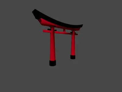 Torii Gate Low-poly 3D model