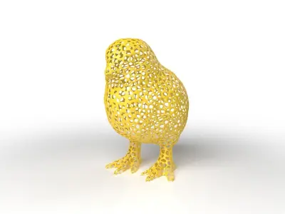 Chick Voronoi Low-poly 3D model