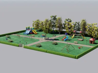 Play park Low-poly 3D model