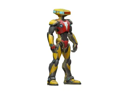 Stylized Futuristic Robot Warrior 3D Model 3D model