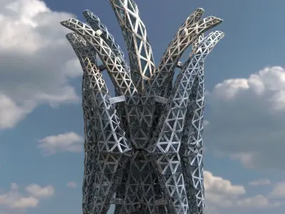 Glass pyramid Elite Tower Complex Tall  3D model