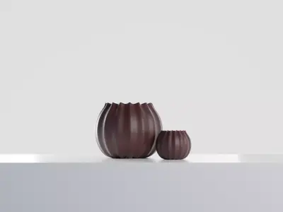 Modern Ripple Vase Set Free 3D model