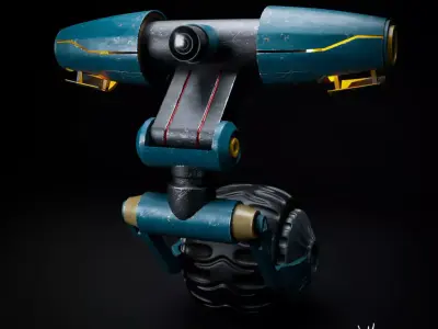 Surveillance Bot Robot Low-poly 3D model