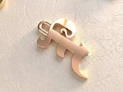 Gothic Letter P Pendant 3D print model