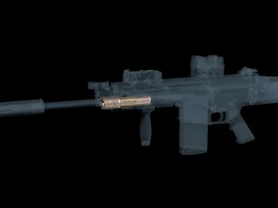 Insight WMX200 Tactical Weapon Light Low-poly 3D model